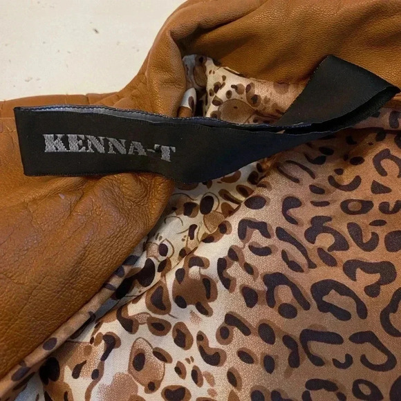 Kenna-T Tan Leather Moto Jacket Women’s Size Small Biker Jacket - Picture 11 of 16
